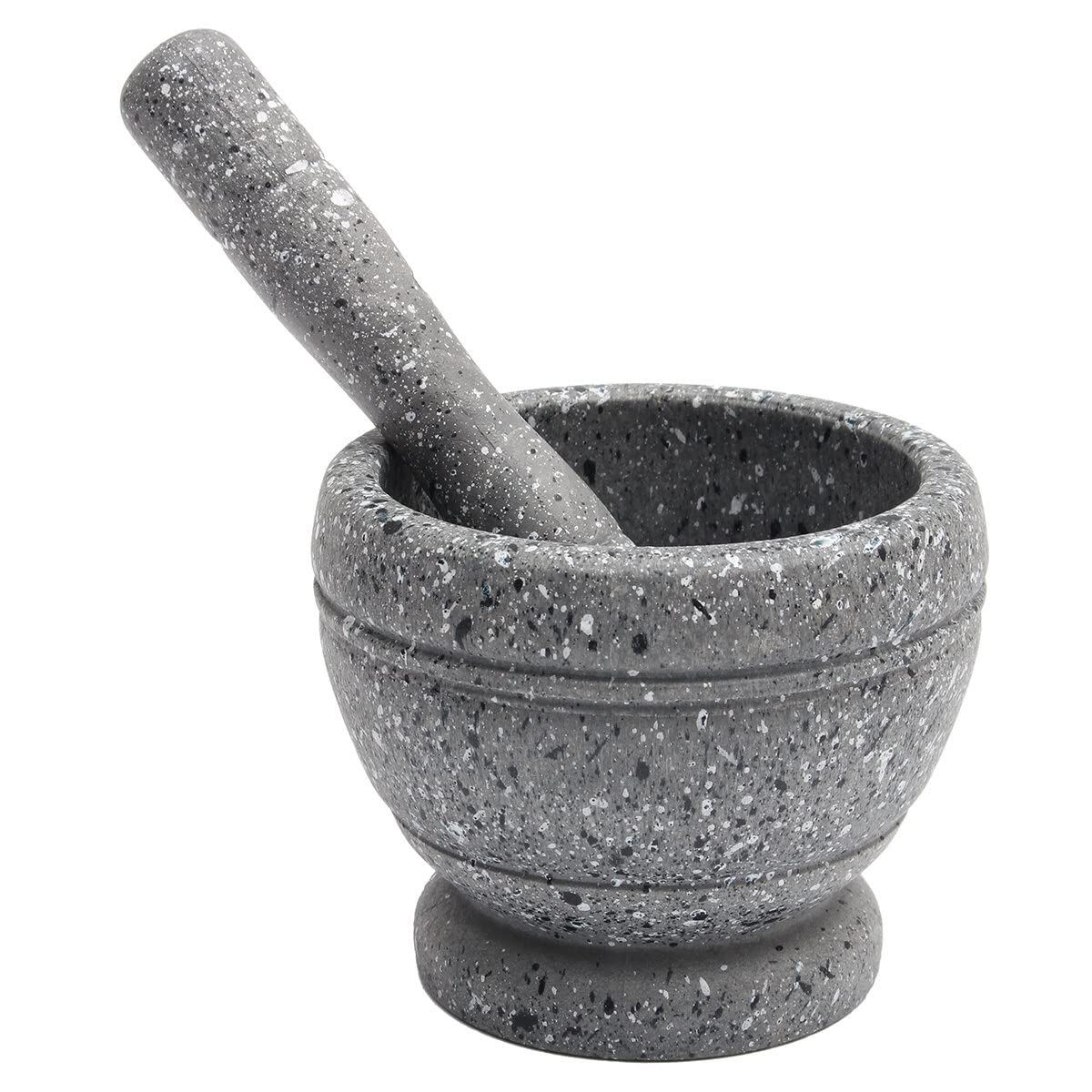 Comebuywide resin pestle and mortar made from durable resin for long-lasting use.