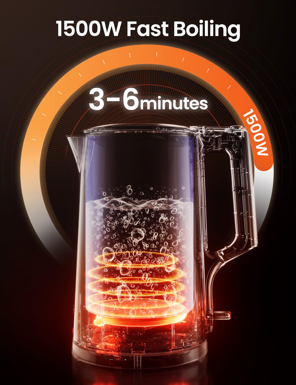 COMFEE' 1.7L boil-dry auto-off safety feature in action