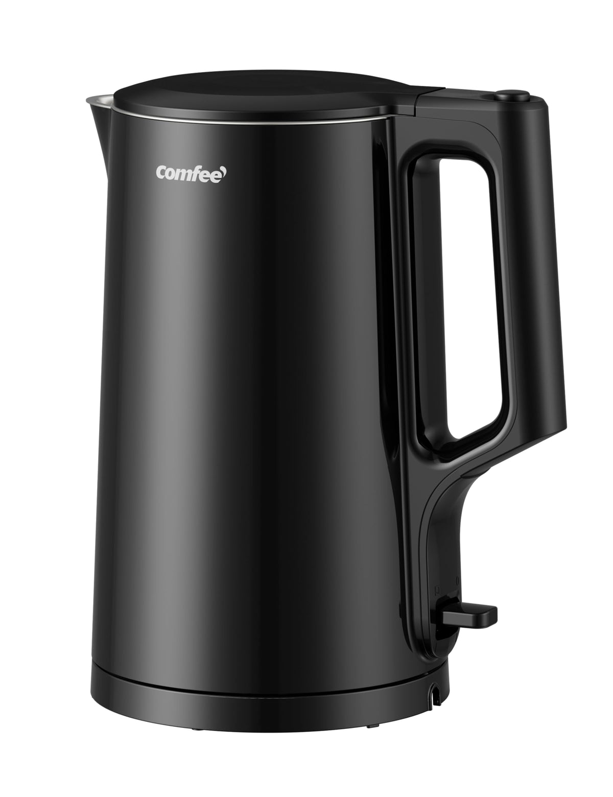 COMFEE' 1.7L double-wall kettle front view with cool-touch exterior