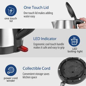 COMFEE' cool-touch handle for comfortable, safe lifting.