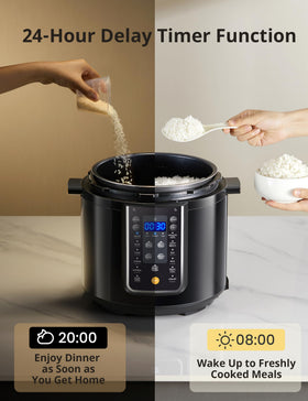 Comfee lid safety lock demonstrates built-in safety during cooking.