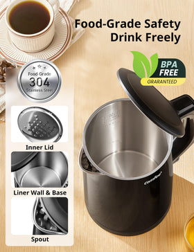 COMFEE' 1500W fast boil with LED indicator speeds up mornings