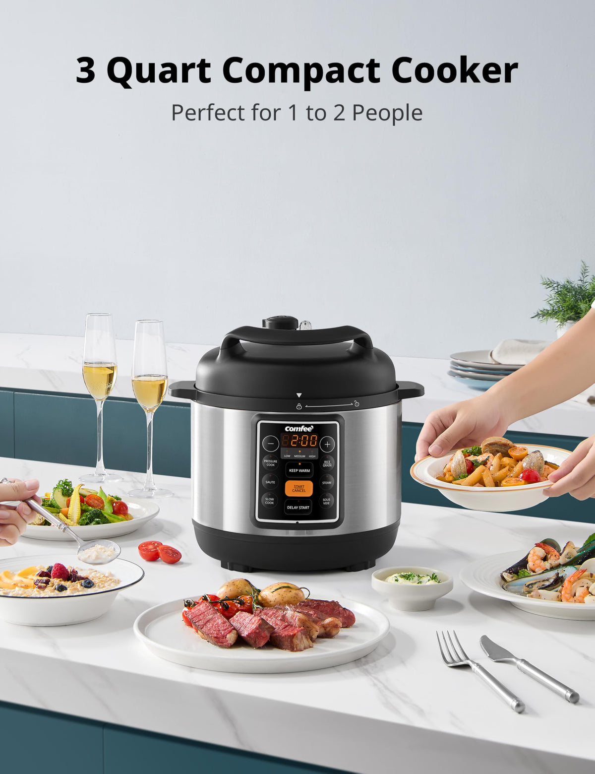 COMFEE' 9-point protection system ensures safer cooking.