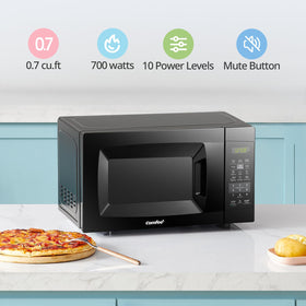 COMFEE' EM720CPL-PMB control panel and LED display ready for quick meals.