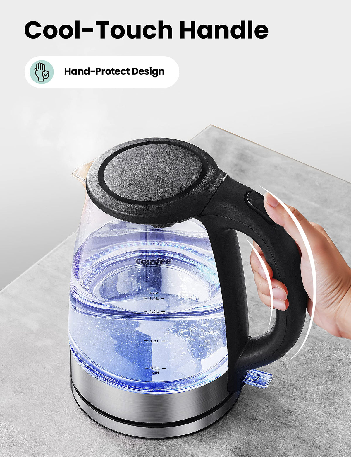 COMFEE' 360 degree swivel base for easy cordless operation