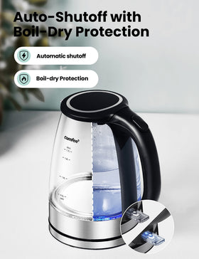 COMFEE' lid release button and precise spout design for controlled pouring