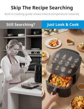 COMFEE' rapid air circulation technology visual shows even cooking with less oil.