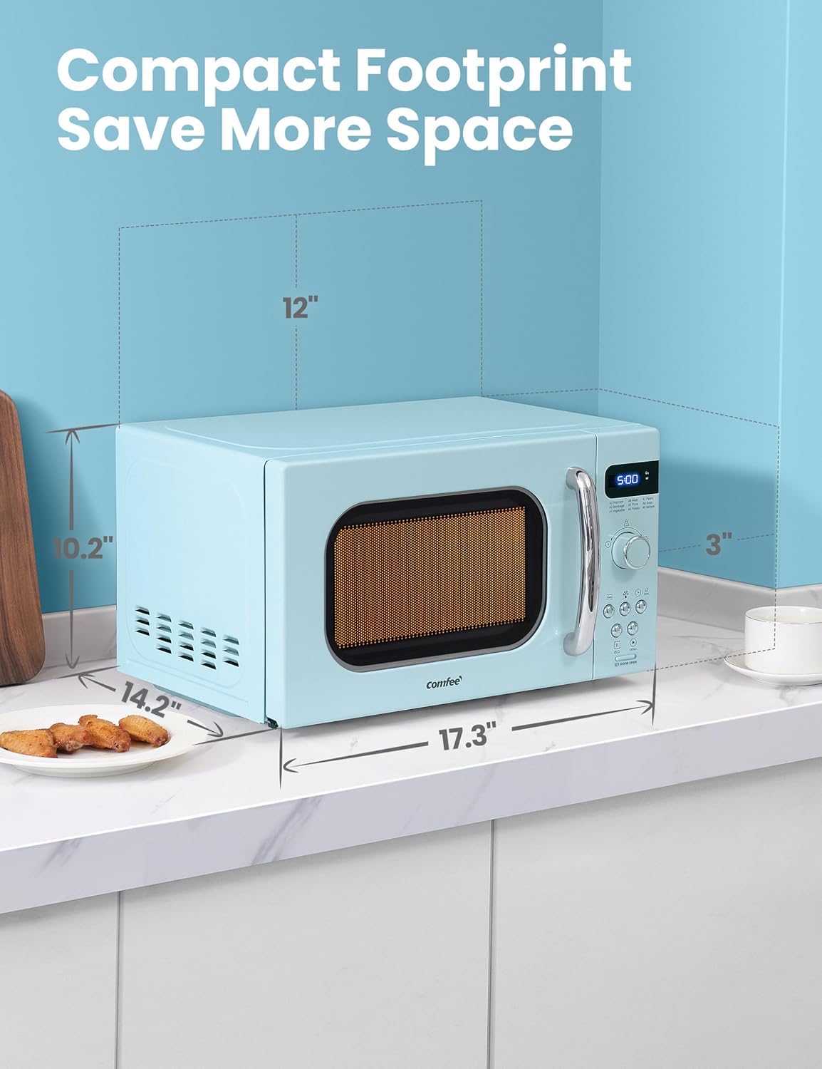 COMFEE' Retro microwave compact size for apartments and dorm rooms
