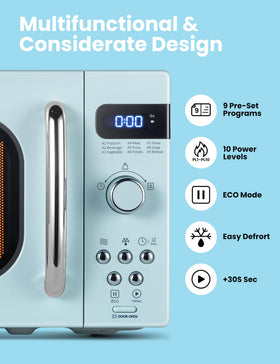 COMFEE' Retro microwave control panel for easy operation and presets
