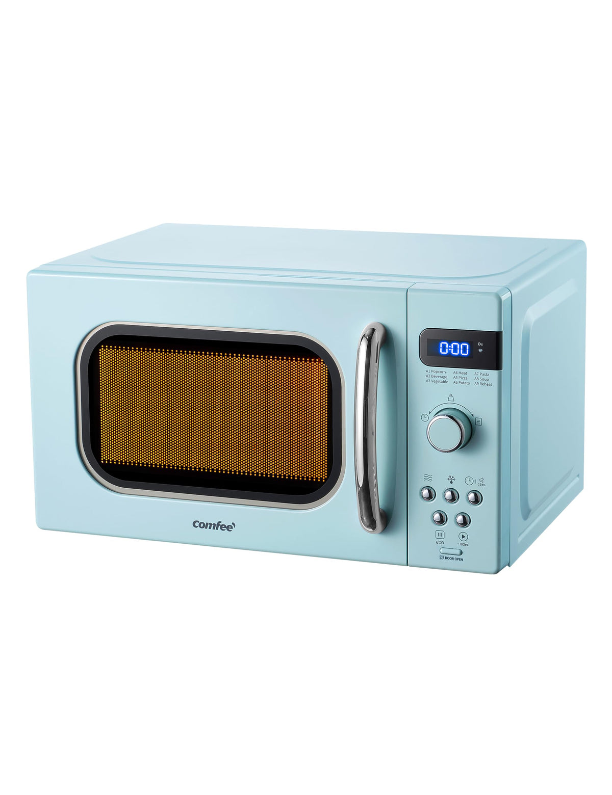 COMFEE' Retro microwave on a kitchen countertop for small spaces