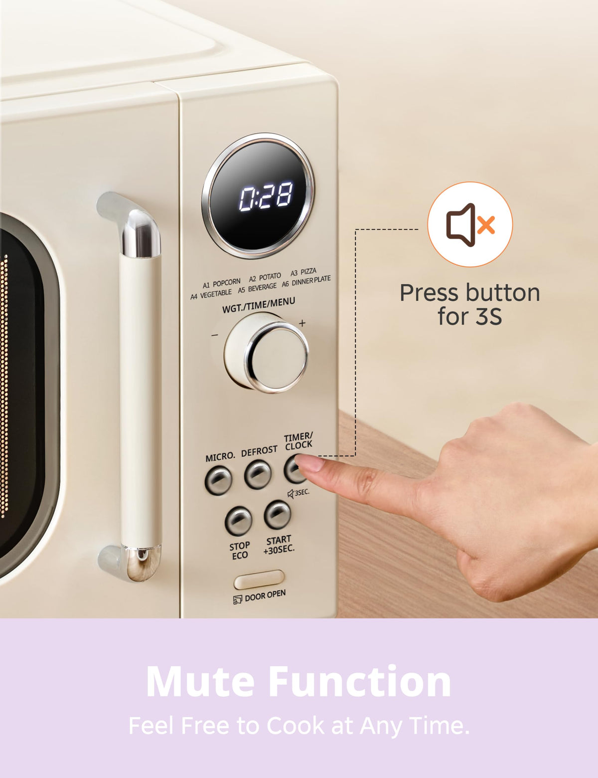 COMFEE' express 30-second button enables rapid reheating and cooking.