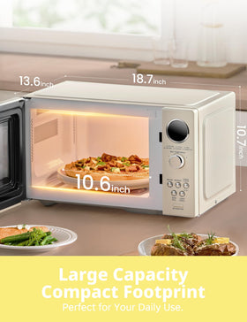 COMFEE' compact microwave on a kitchen counter fitting small spaces.