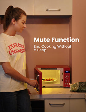 COMFEE' retro small microwave 9 presets for popcorn, beverages, and more