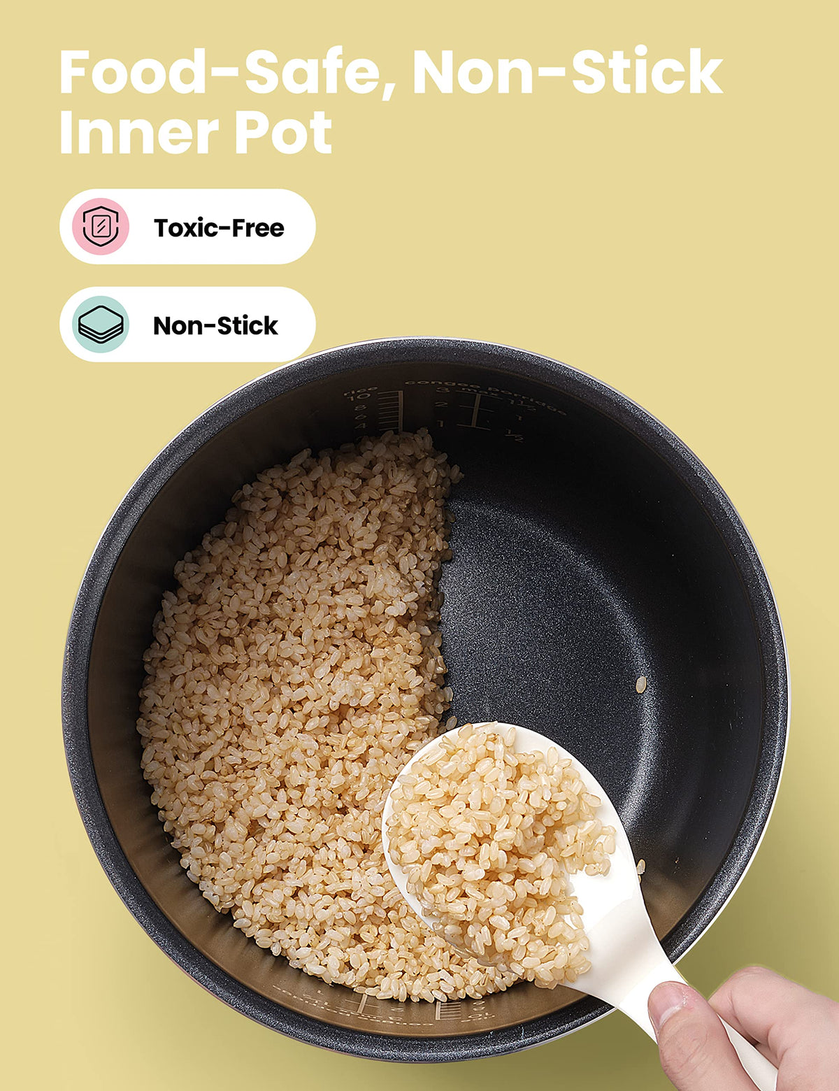 COMFEE' rice cooker accessories including cup and paddle for convenience