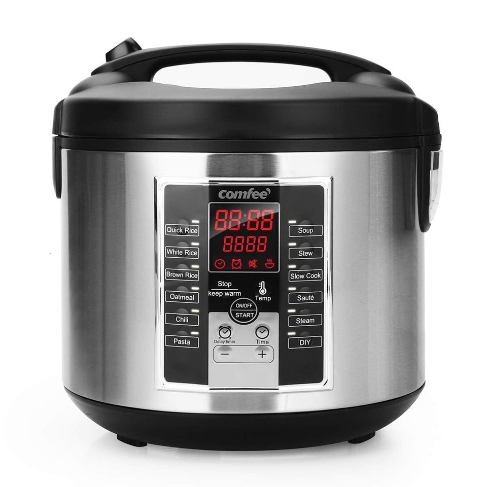 COMFEE' rice cooker with digital panel for easy timing and precise settings