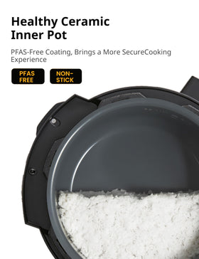 COMFEE’ rice cooker function showcasing even, fluffy grains