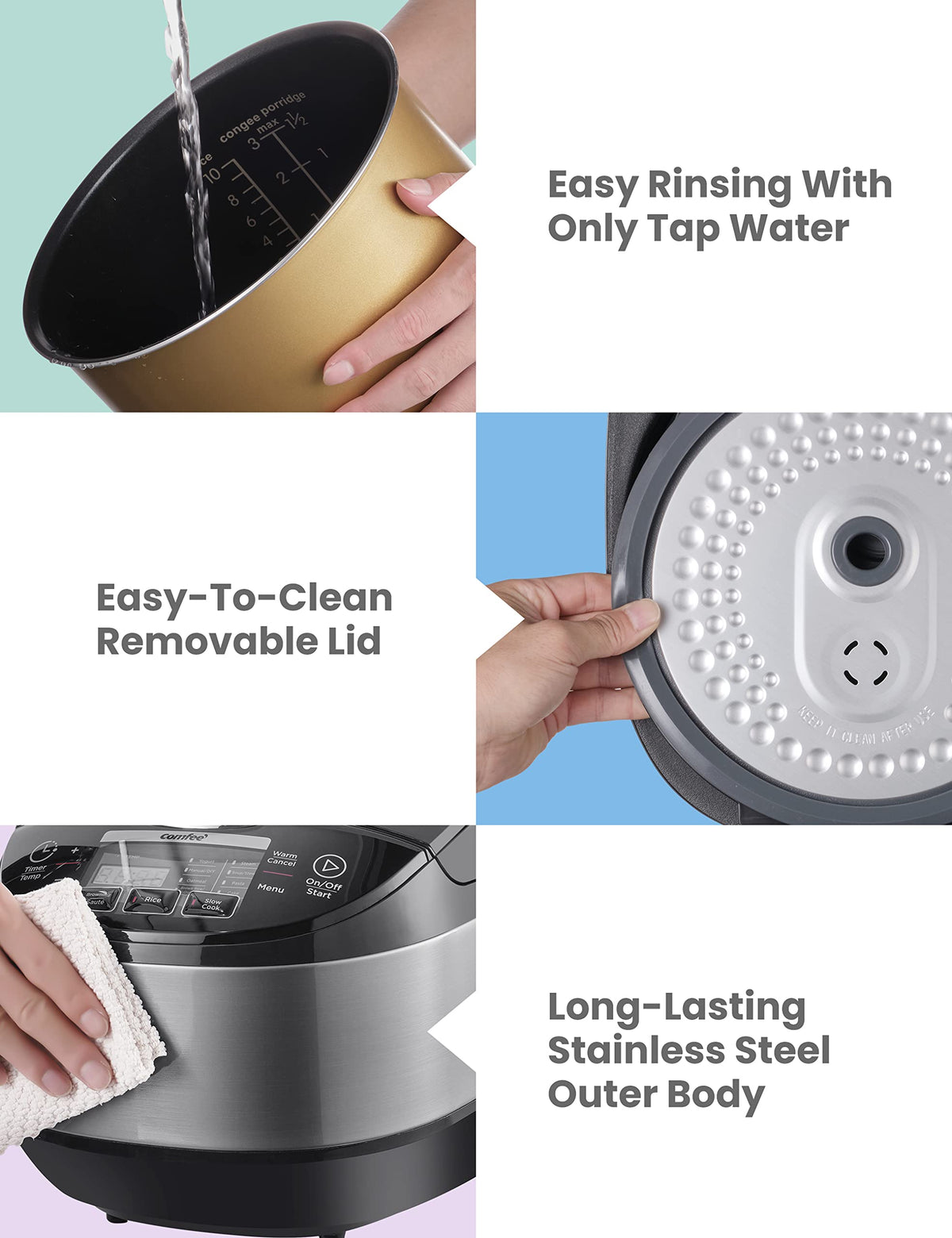 COMFEE' rice cooker in kitchen use, ideal for family meals