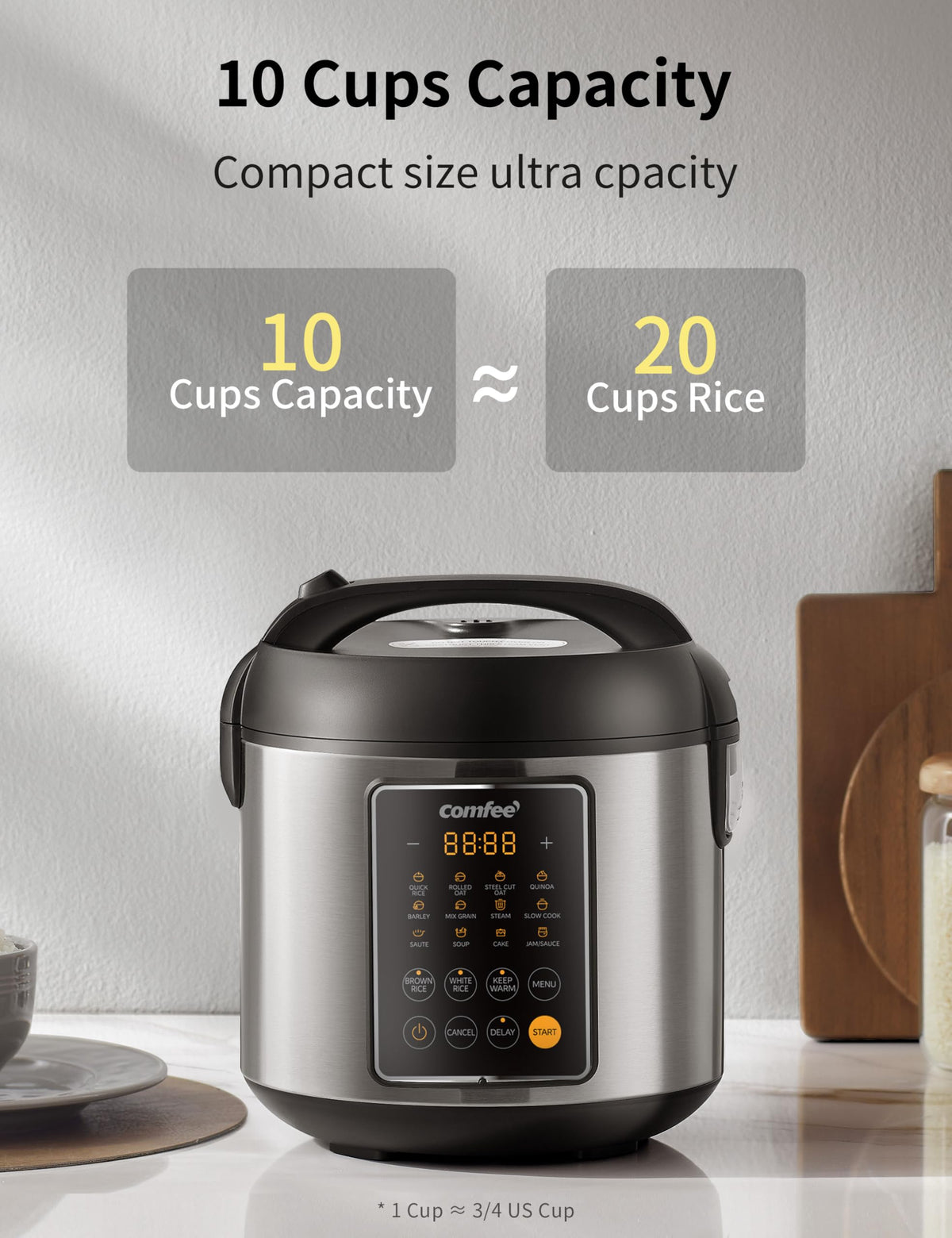 COMFEE' rice cooker inner pot is dishwasher-safe for simple cleanup