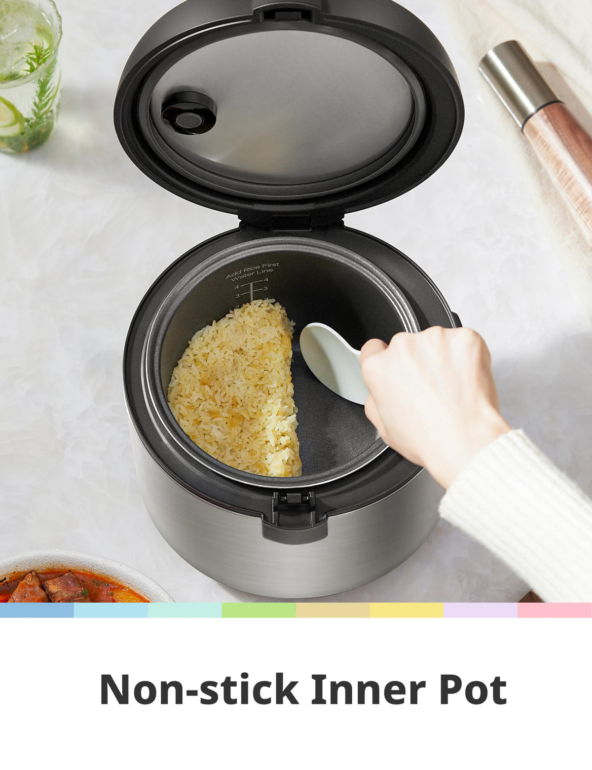 COMFEE' non-stick inner pot for effortless cleanup