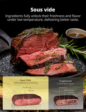 COMFEE' sous vide program enabling precise low-temp cooking.