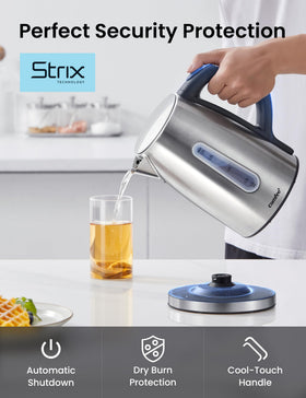 COMFEE' stainless steel kettle 360 base enables safe, easy placement