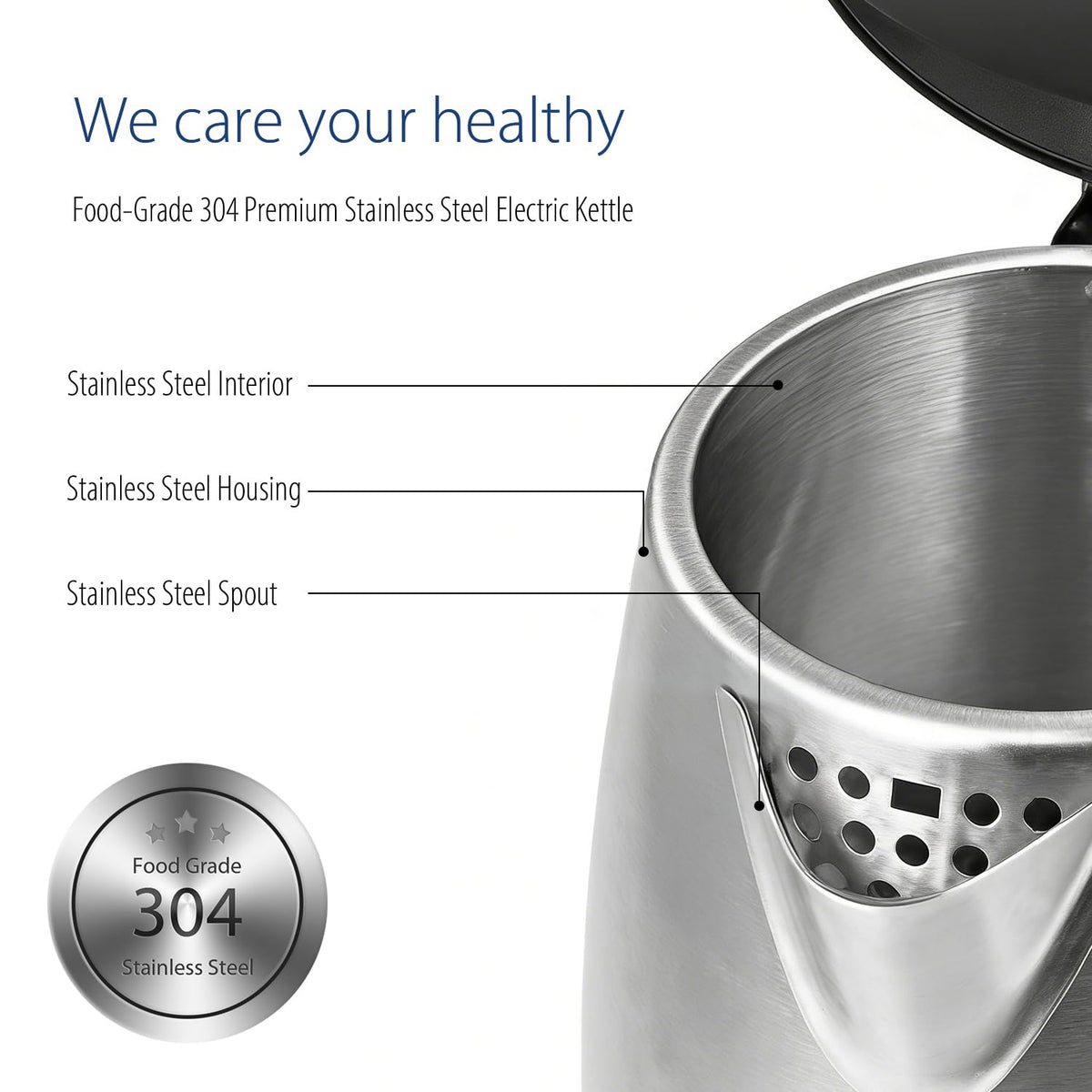 COMFEE' boil-dry protection prevents damage when there is no water.