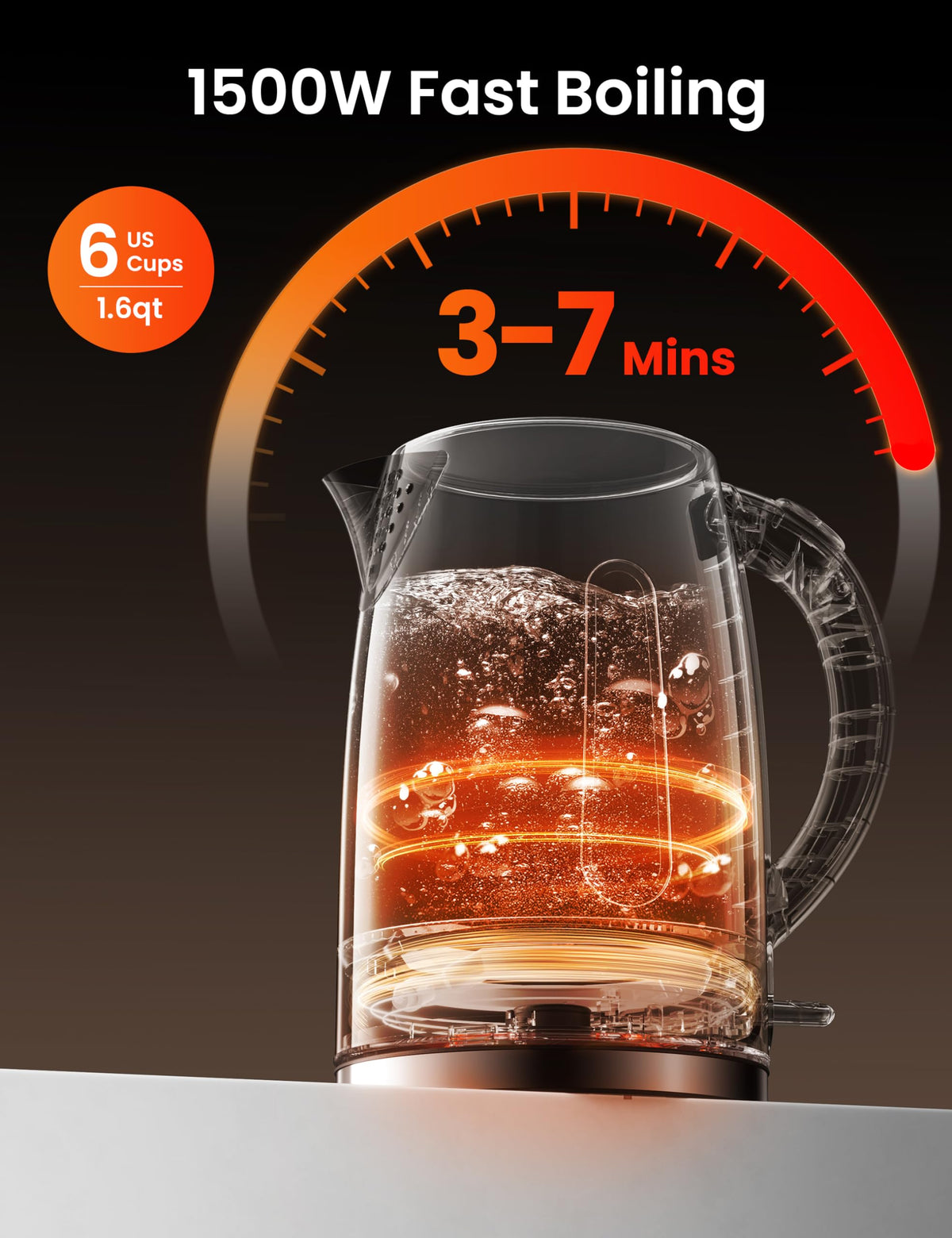 COMFEE' stainless steel kettle keep-warm feature maintains heat for later