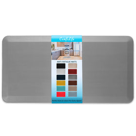ComfiLife anti-fatigue mat with 20x39 gray foam-core for kitchen comfort.