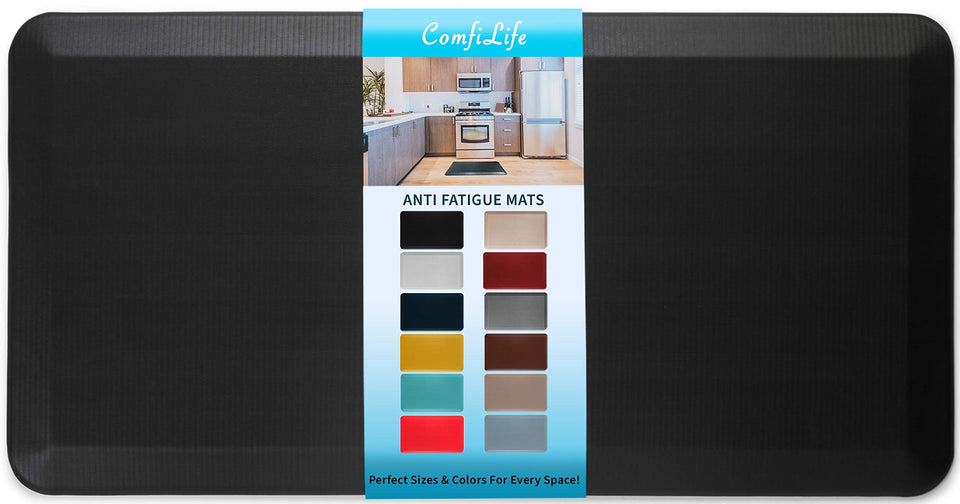 ComfiLife anti-fatigue mat front view with 3/4 inch cushion and non-slip surface