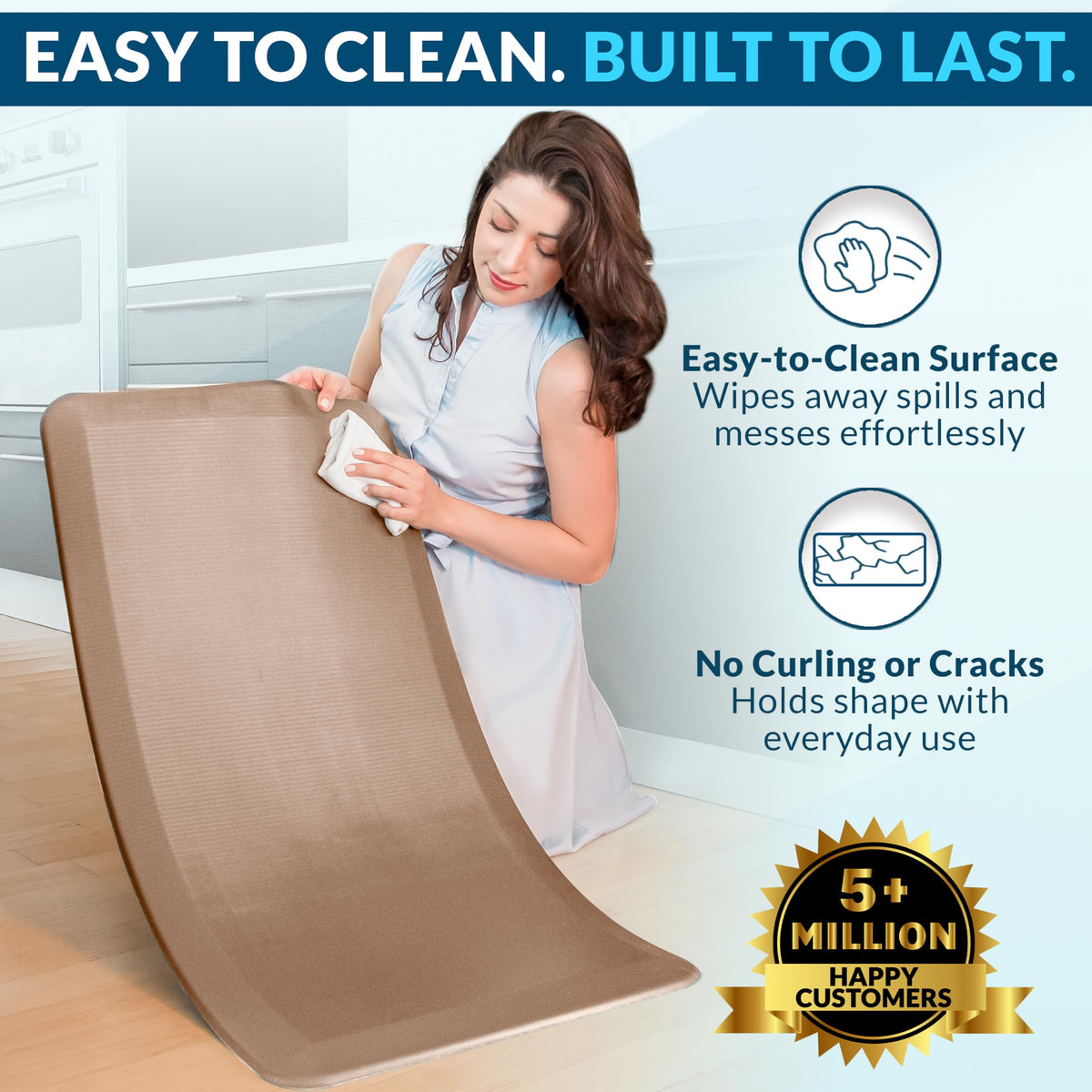 Stain-resistant surface stays clean after daily use