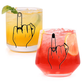 comfit engagement wine glasses with ring finger etch, ideal for couple celebrations