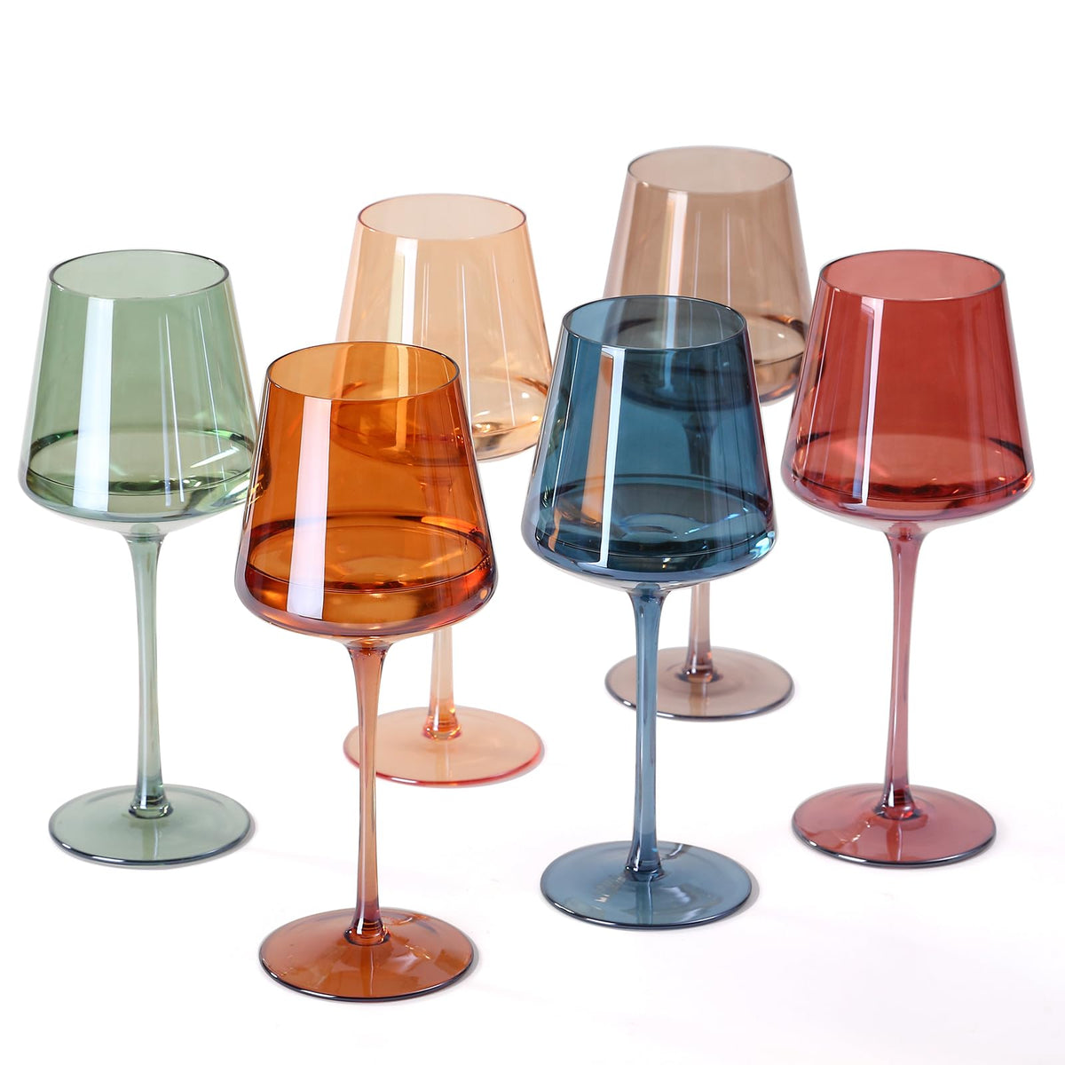 Comfit hand-blown colored wine glass with square stem in red for easy identification and sensory sipping