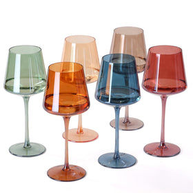 Comfit hand-blown colored wine glass with square stem in red for easy identification and sensory sipping