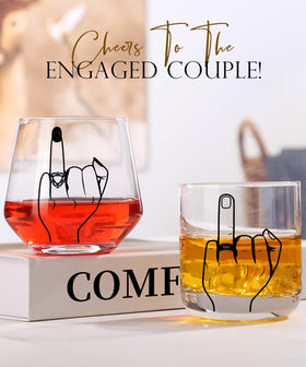 comfit ring-finger etched wine glasses with durable print for long-lasting flair