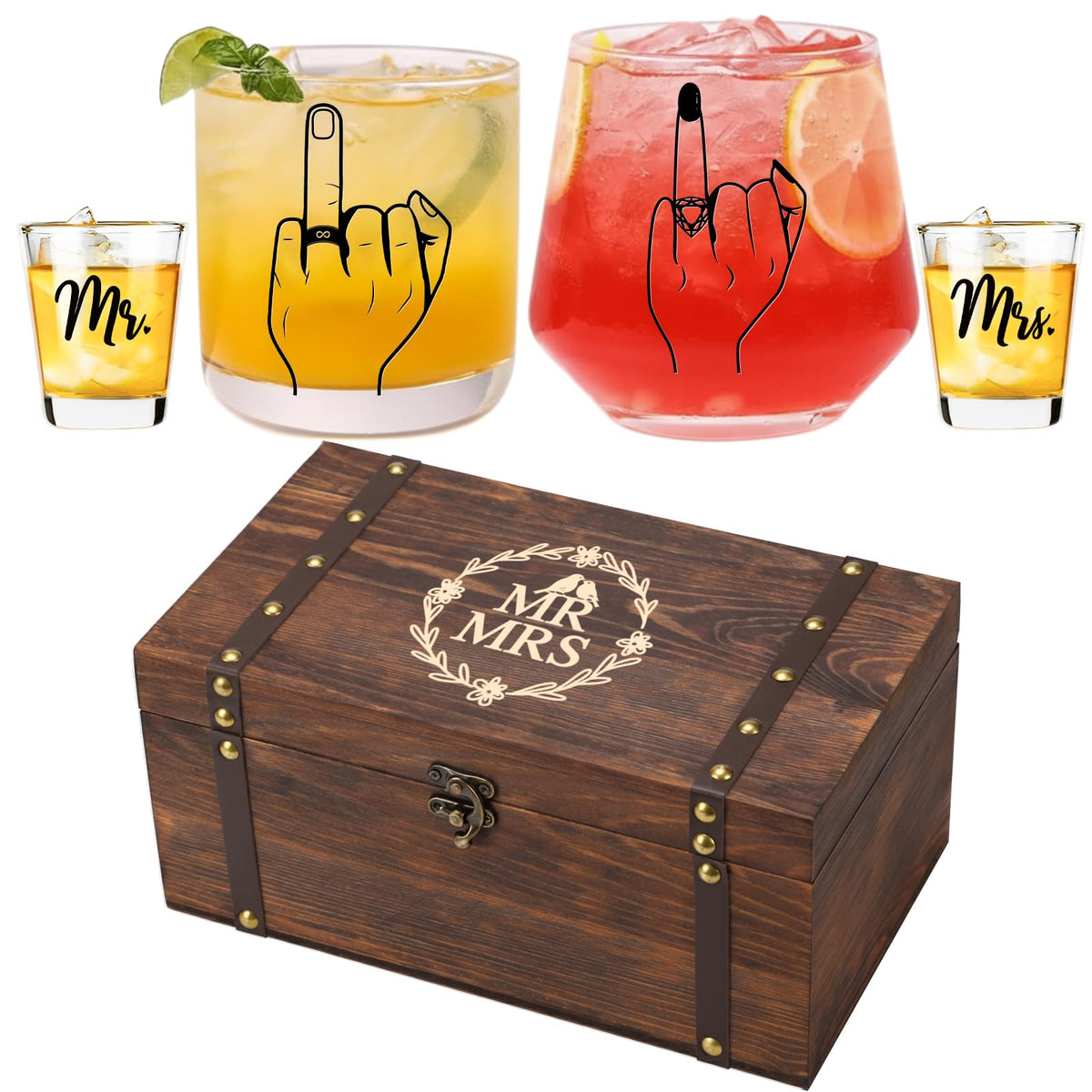 Comfit Ring Finger Wine Glasses toasting set enhances engagement celebrations with a stylish, meaningful design.