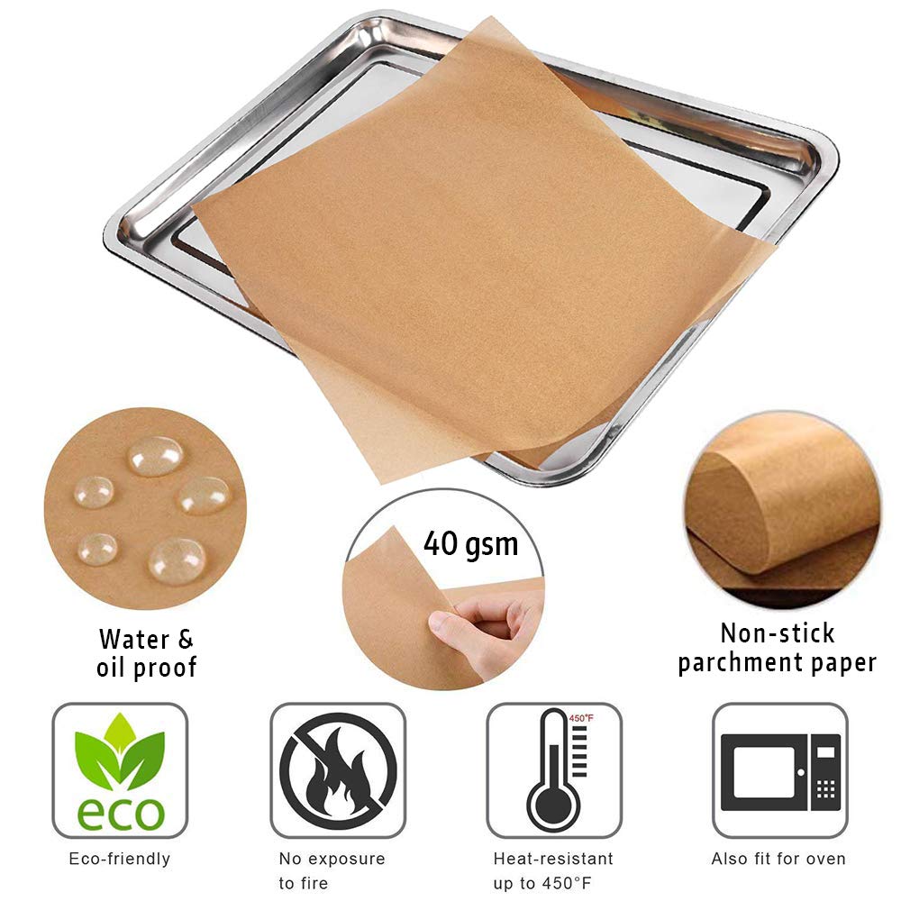Comfylife unbleached parchment paper highlights natural materials and safe cooking results.