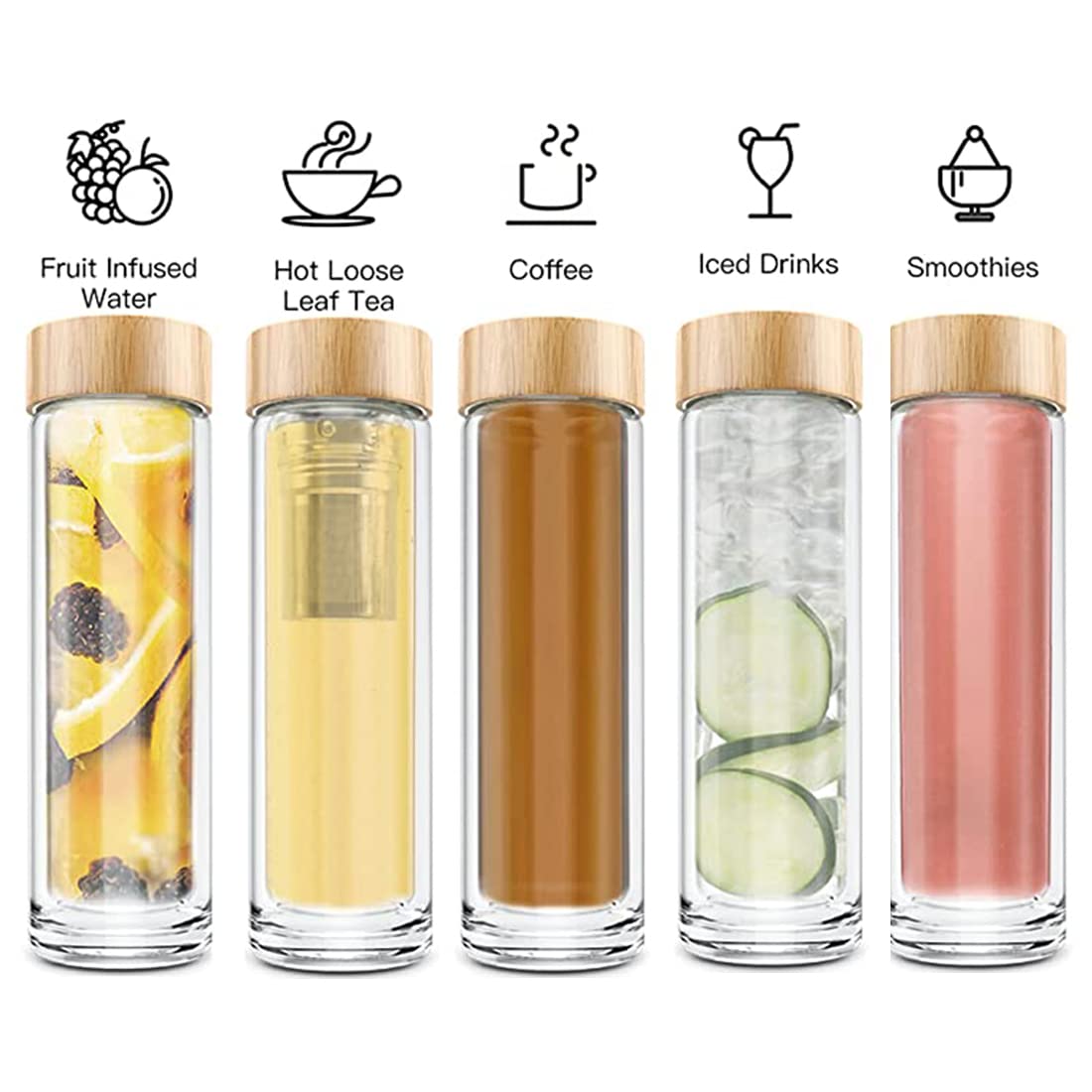 COMI Tea Bottle double-wall insulation preserves temperature and protects hands