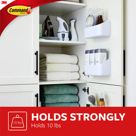 Command Caddy wall mount demonstrates easy, damage-free installation.