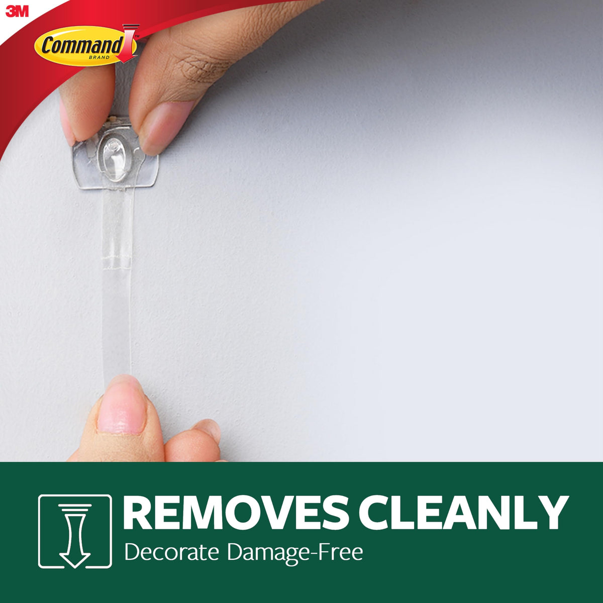 Command decorating system works on solid, hollow, painted surfaces.