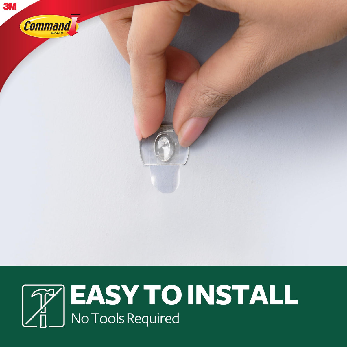 Command stretch-release adhesive removes cleanly with no residue.