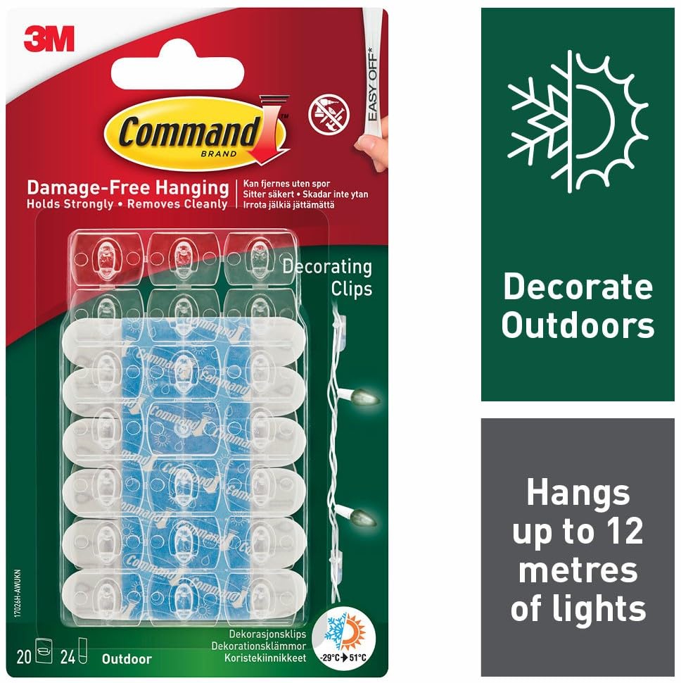Command water-resistant strips outdoor adhesive for diverse surfaces.