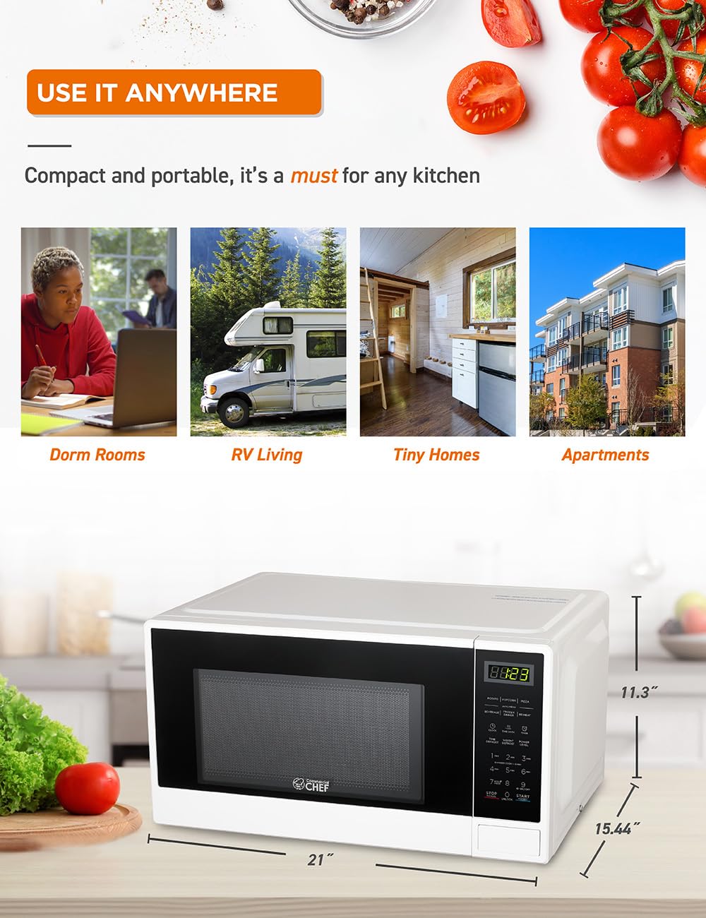 Commercial CHEF white microwave ideal for busy kitchens and quick meals
