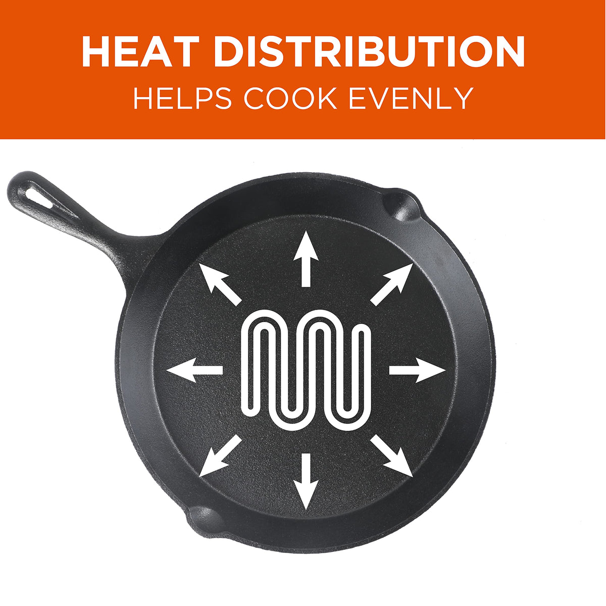 Commercial CHEF 12-inch cast iron skillet for family meals and robust cooking.