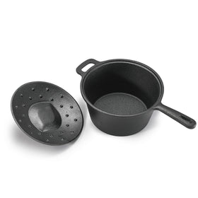 Commercial CHEF 2-Qt saucepan with lid, ready for simmering sauces on any cooktop.