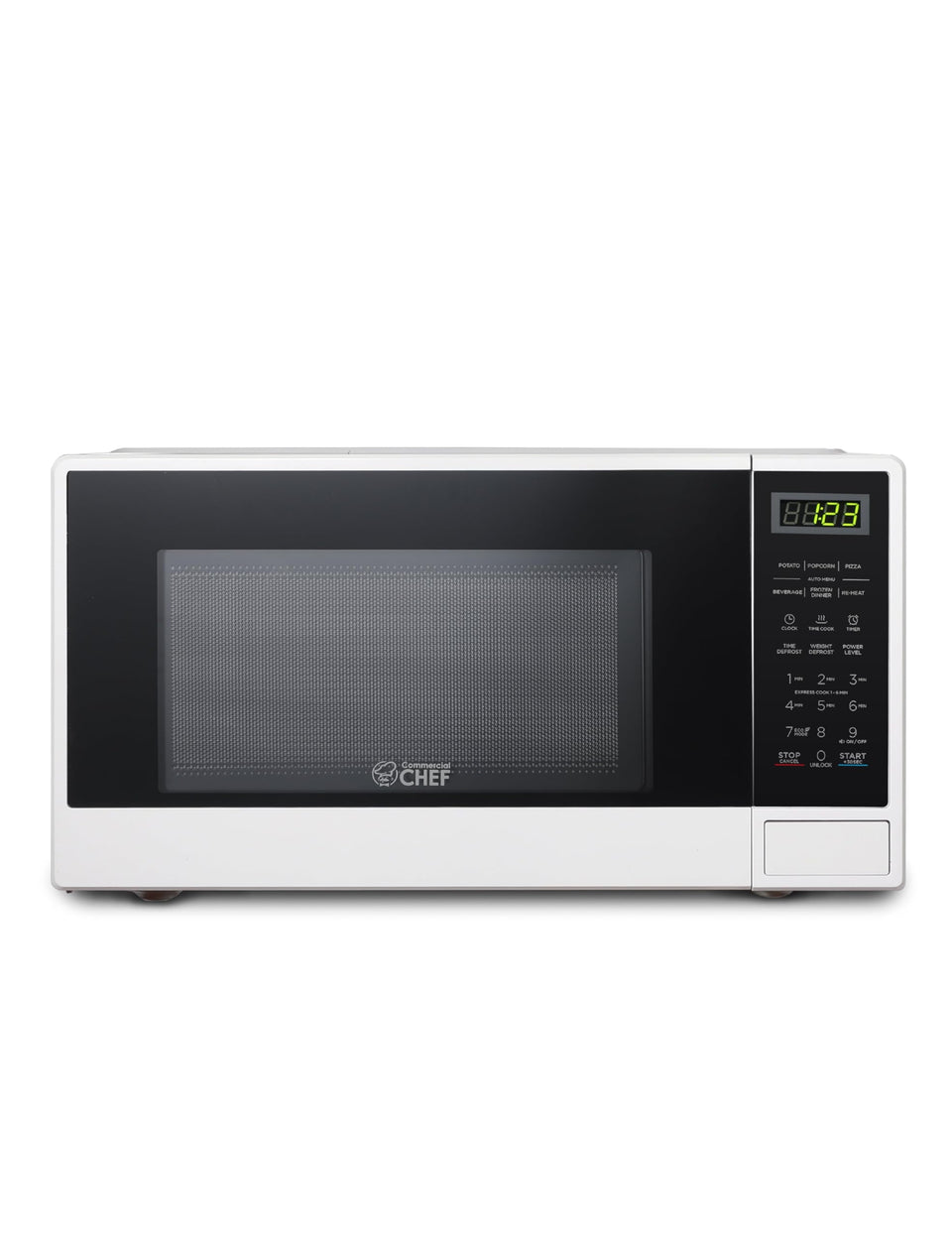 Commercial CHEF countertop microwave 1100W front view for quick meal prep