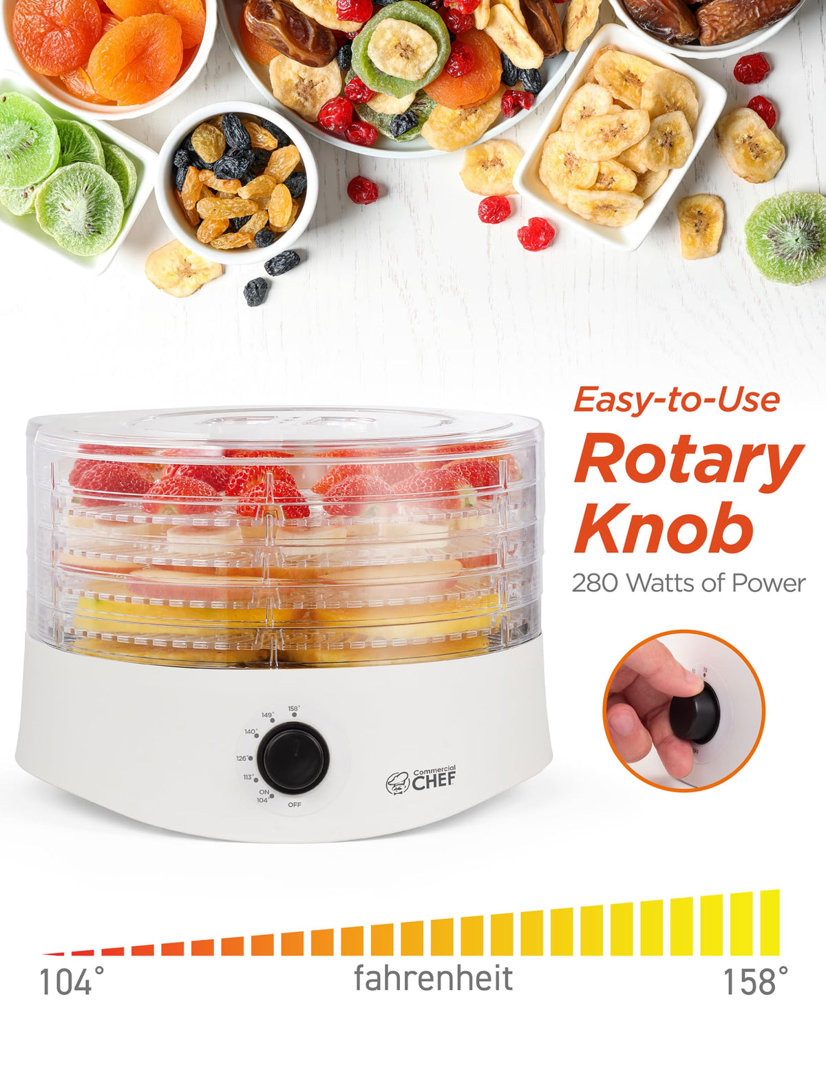 Commercial CHEF with digital timer for precise, repeatable drying sessions