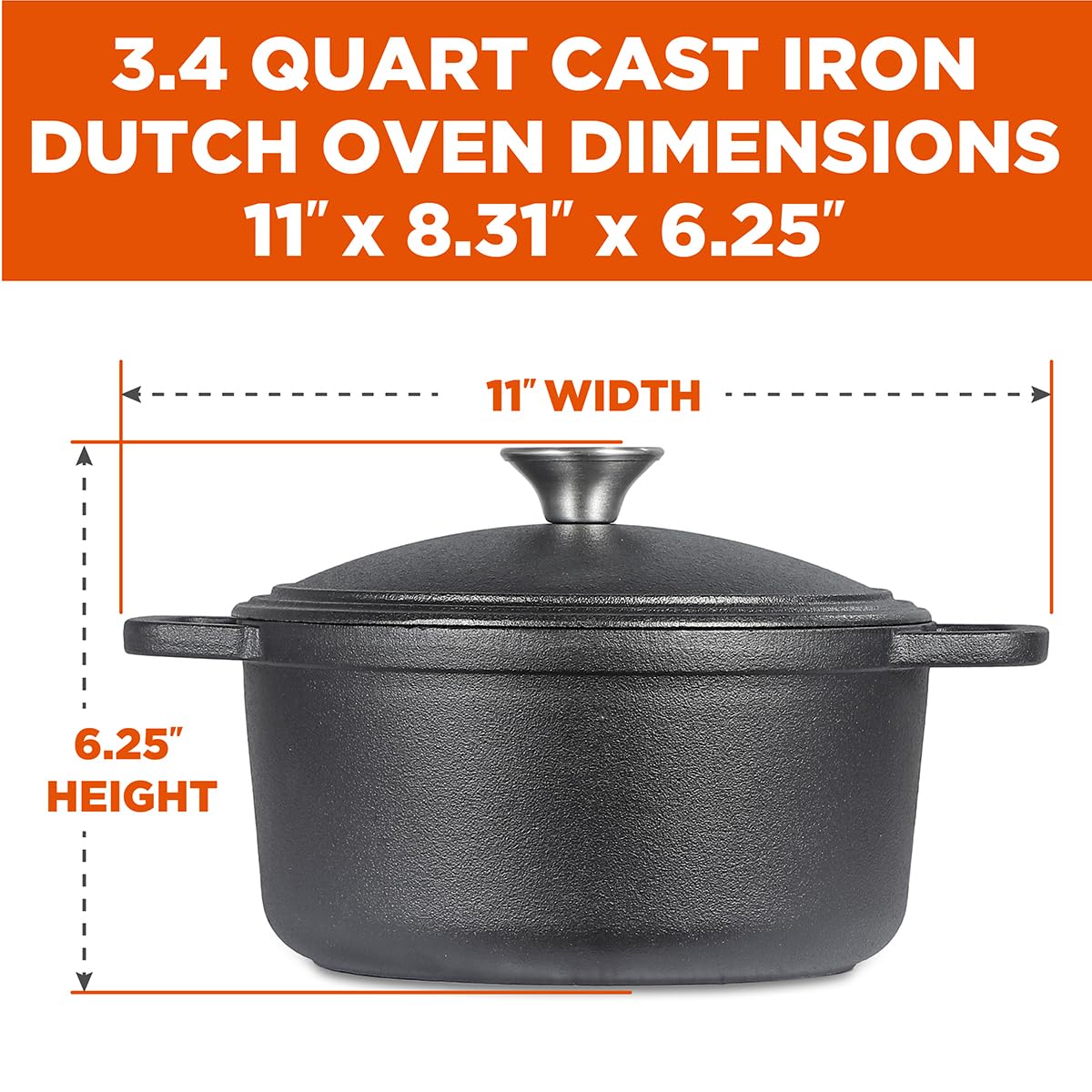 Commercial CHEF on-stovetop, even-heating dutch oven for reliable results.