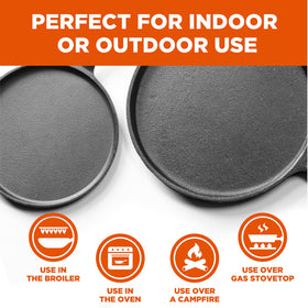 Commercial CHEF outdoor campfire griddle for camp cooking and meals.