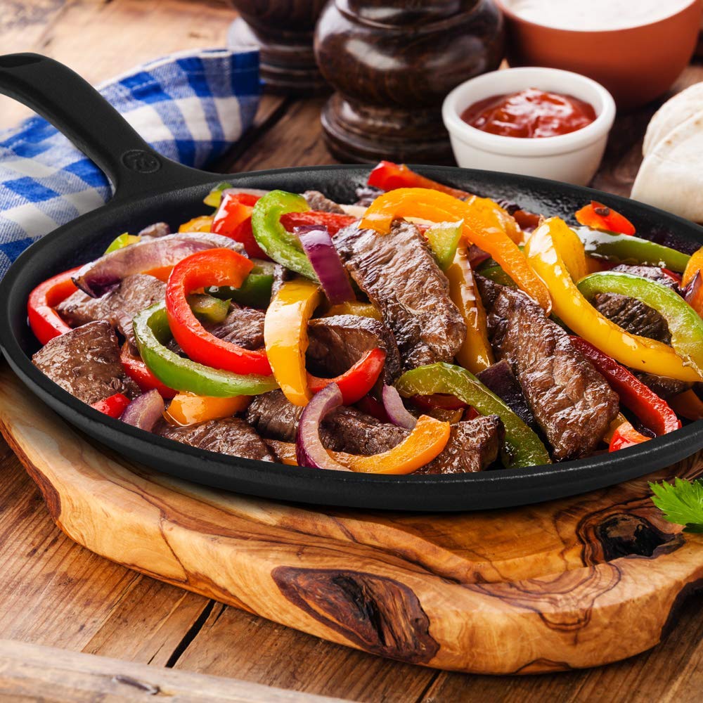 Commercial CHEF outdoor-ready skillet designed for campfires with steady heat retention.