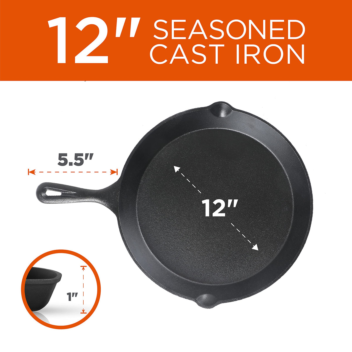 Commercial CHEF outdoor-friendly skillet ideal for campfire cooking.